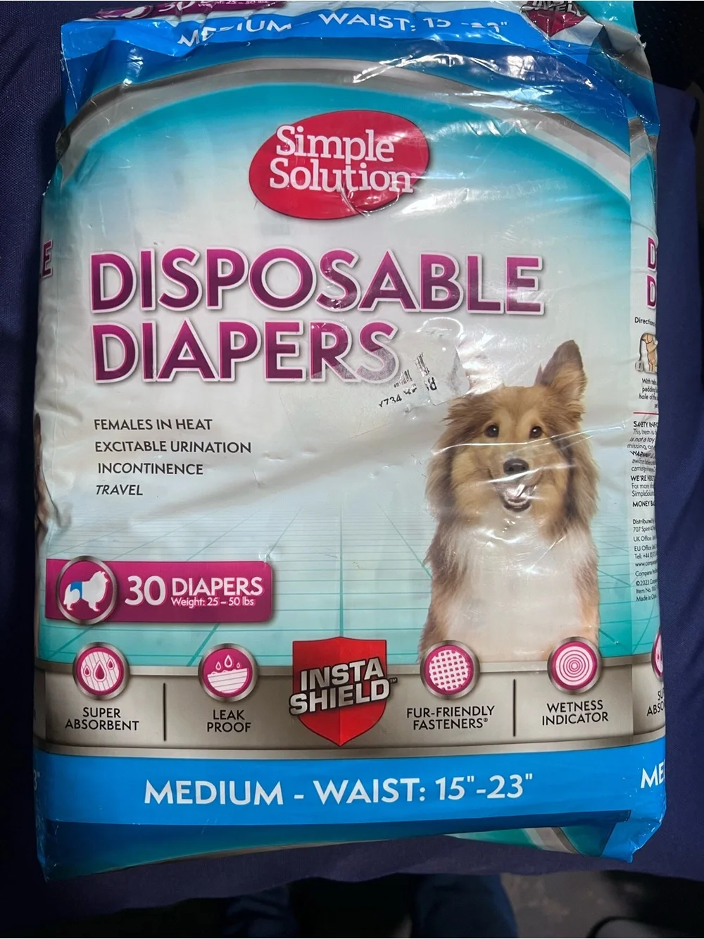 Simple Solution dog diapers medium 30 count